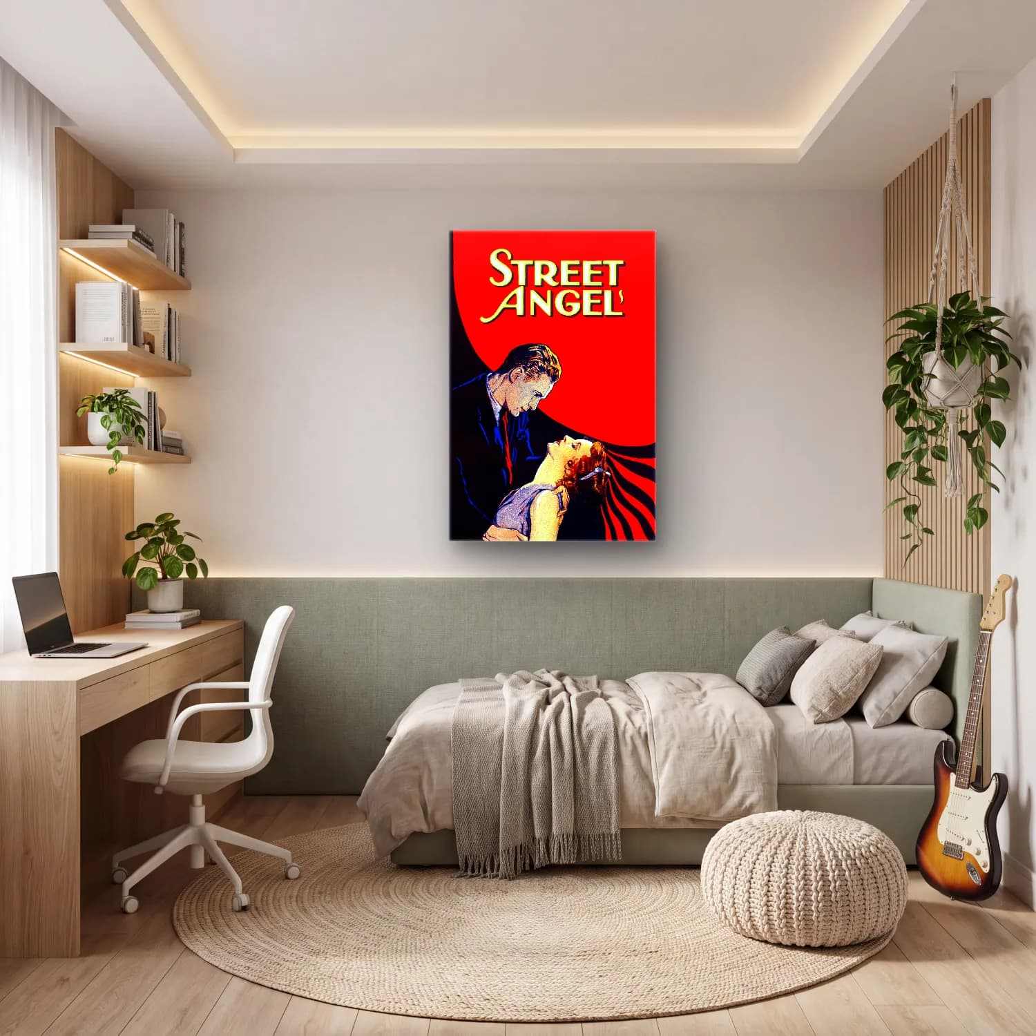Vintage Poster Melek No. 13 cam tablo — genç odasında