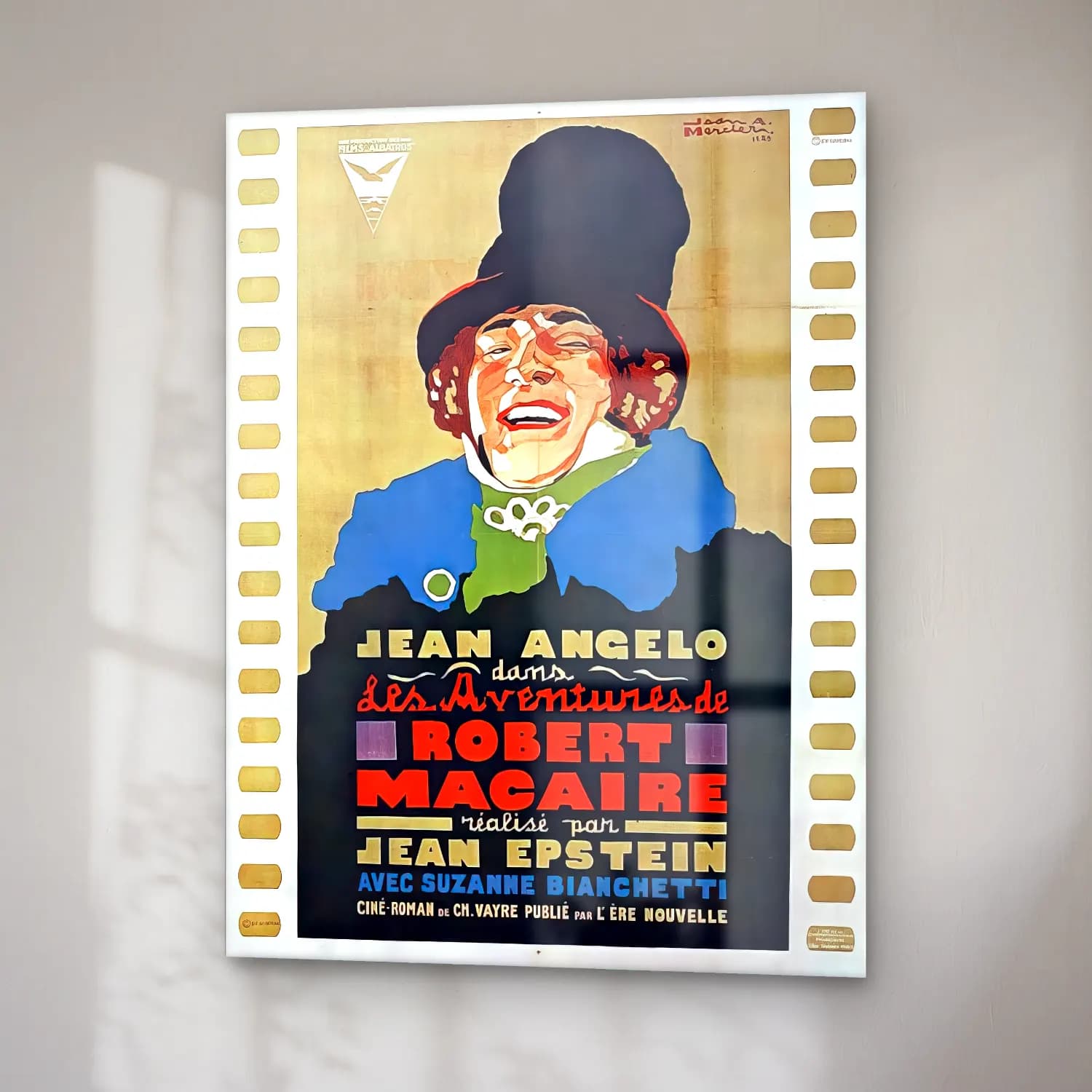Vintage Poster Erkek Portresi No. 14 cam tablo — sağ açıdan görünüm