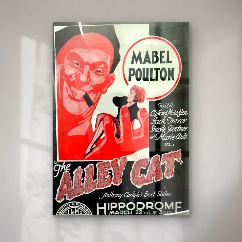 Vintage Poster Kedi No. 9 cam tablo — Vintage Poster Kedi No. 9 — vintage poster kedi