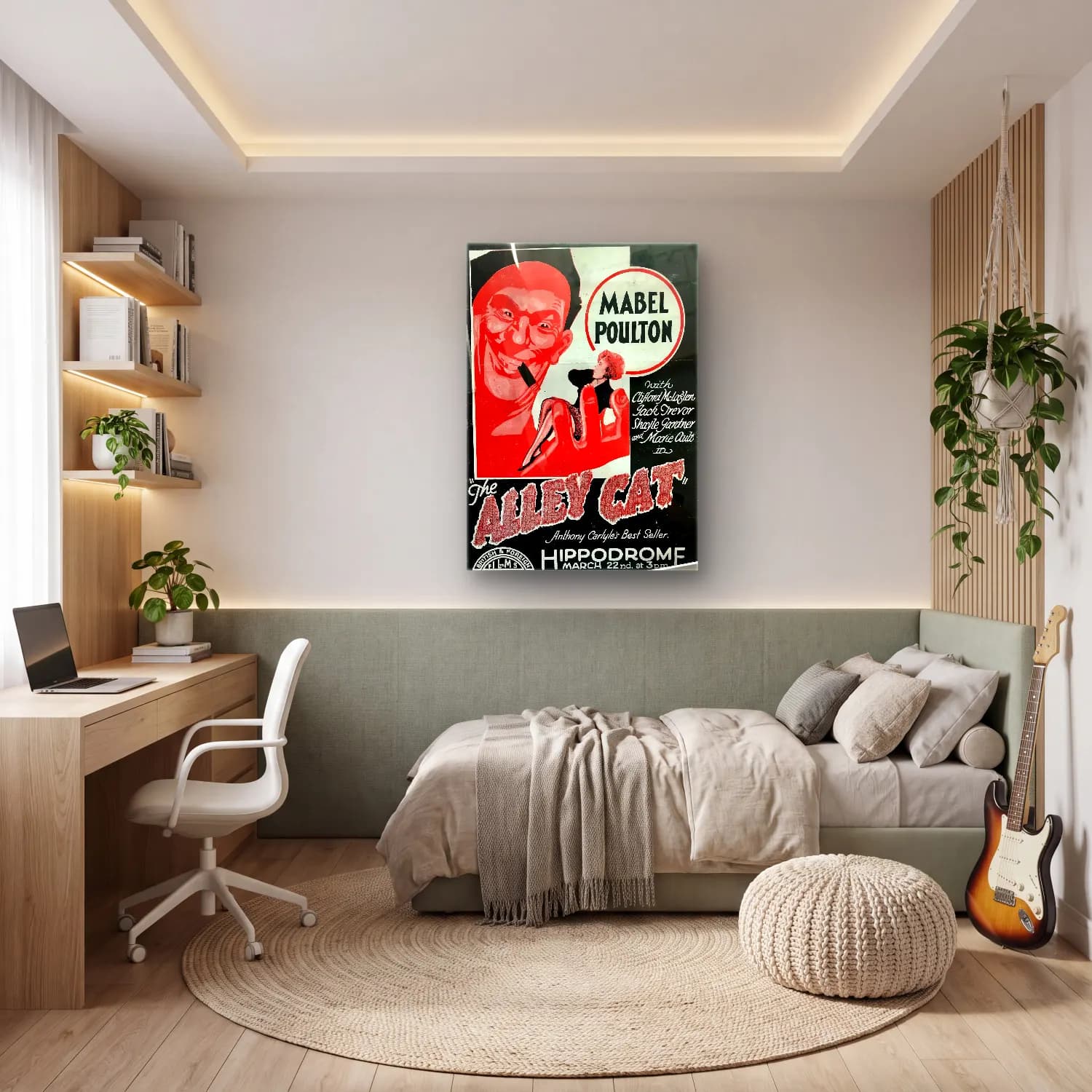 Vintage Poster Kedi No. 9 cam tablo — genç odasında