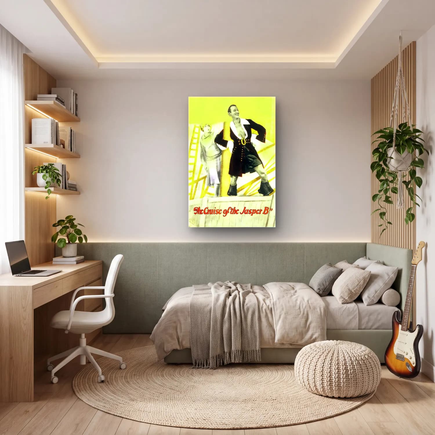 Vintage Poster Moda İllüstrasyonu No. 9 cam tablo — genç odasında