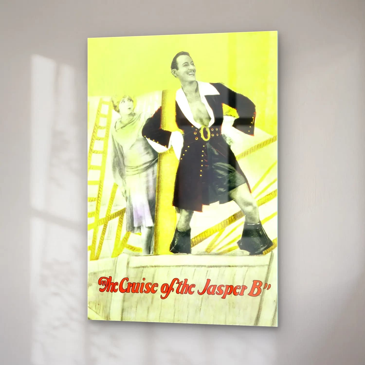 Vintage Poster Moda İllüstrasyonu No. 9 cam tablo — sağ açıdan görünüm