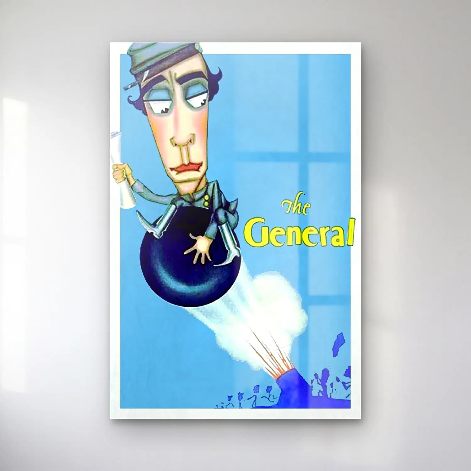 Vintage Poster Astronot – Mavi Tonlar cam tablo — Vintage Poster Astronot – Mavi Tonlar — vintage poster astronot
