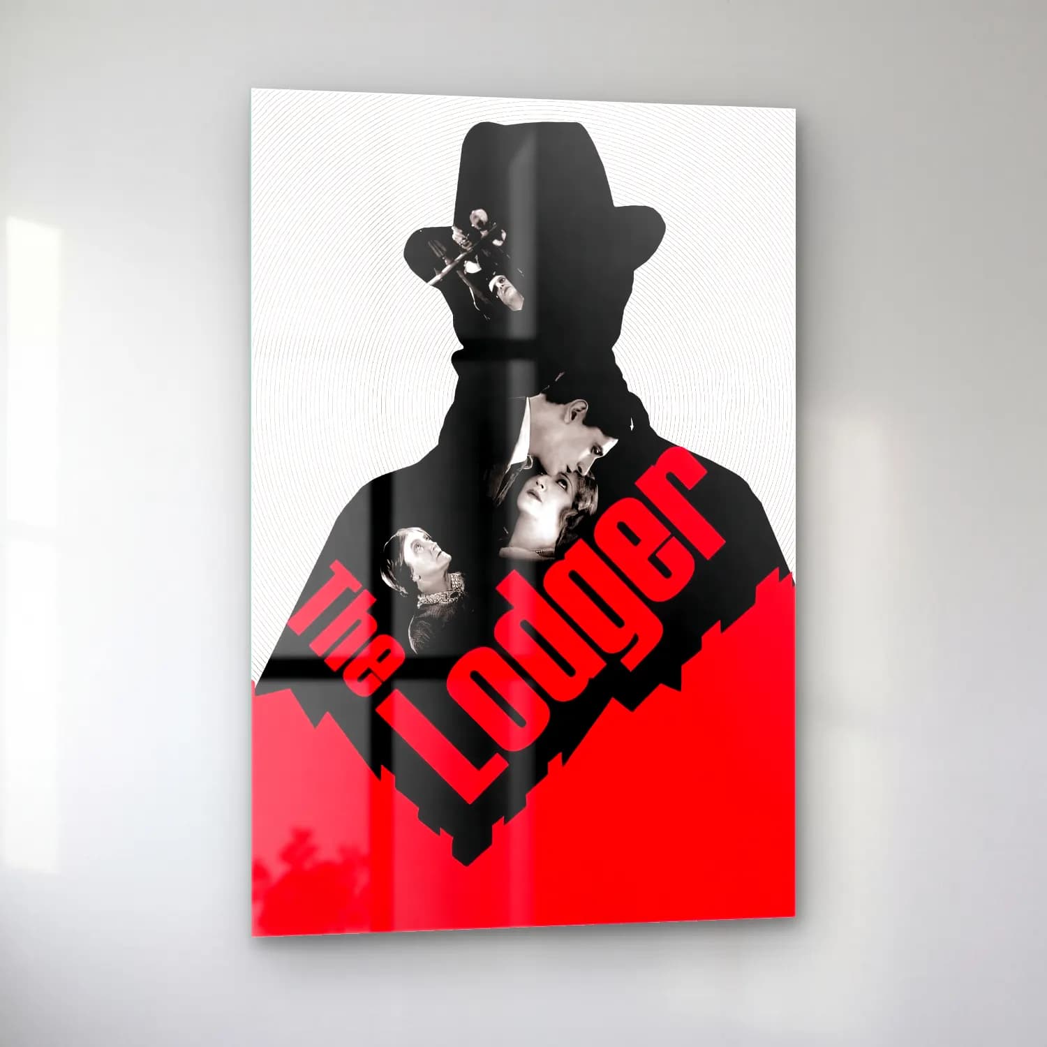 Vintage Poster Yazılı Tasarım No. 68 cam tablo — sol açıdan görünüm