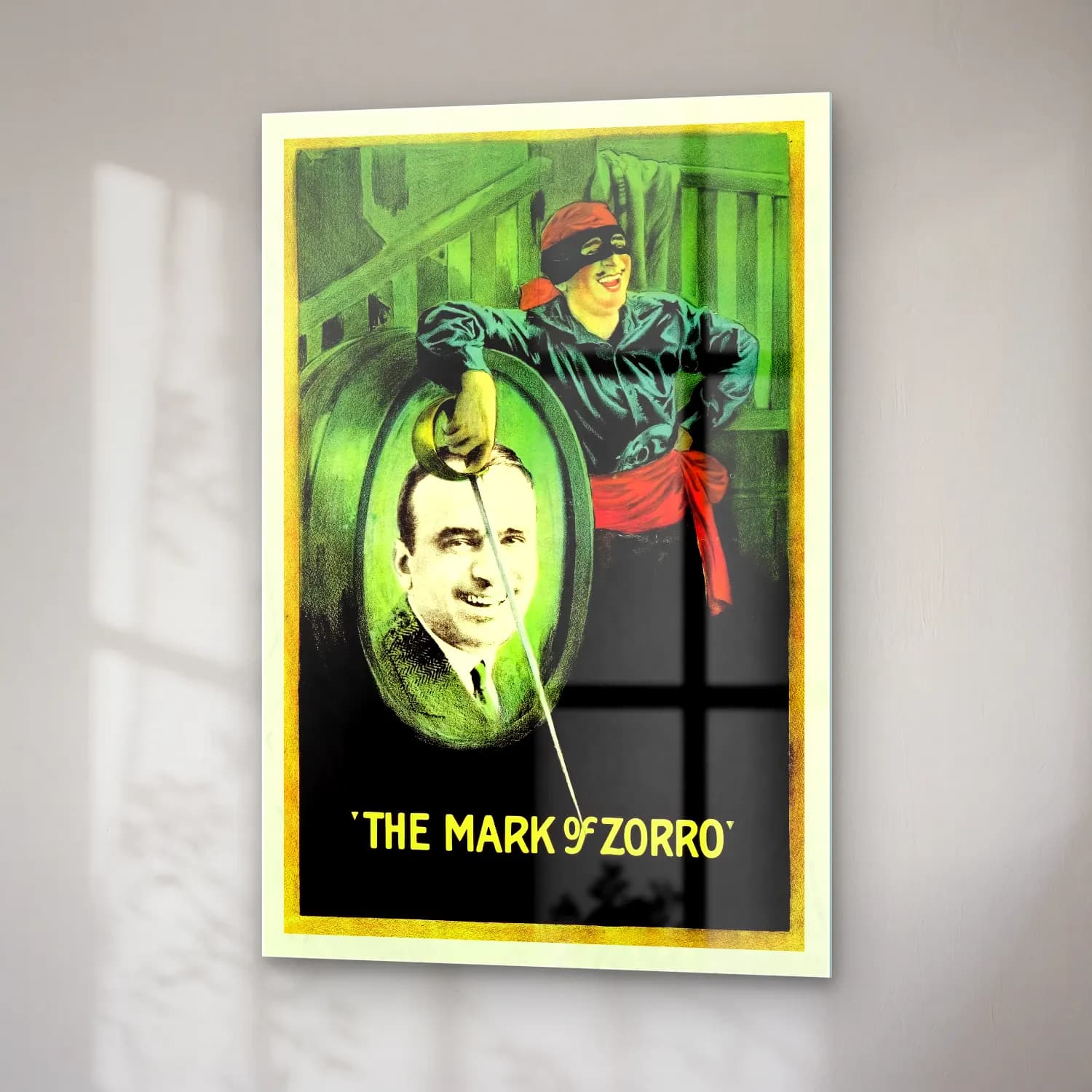 Vintage Poster Erkek Portresi No. 17 cam tablo — sağ açıdan görünüm