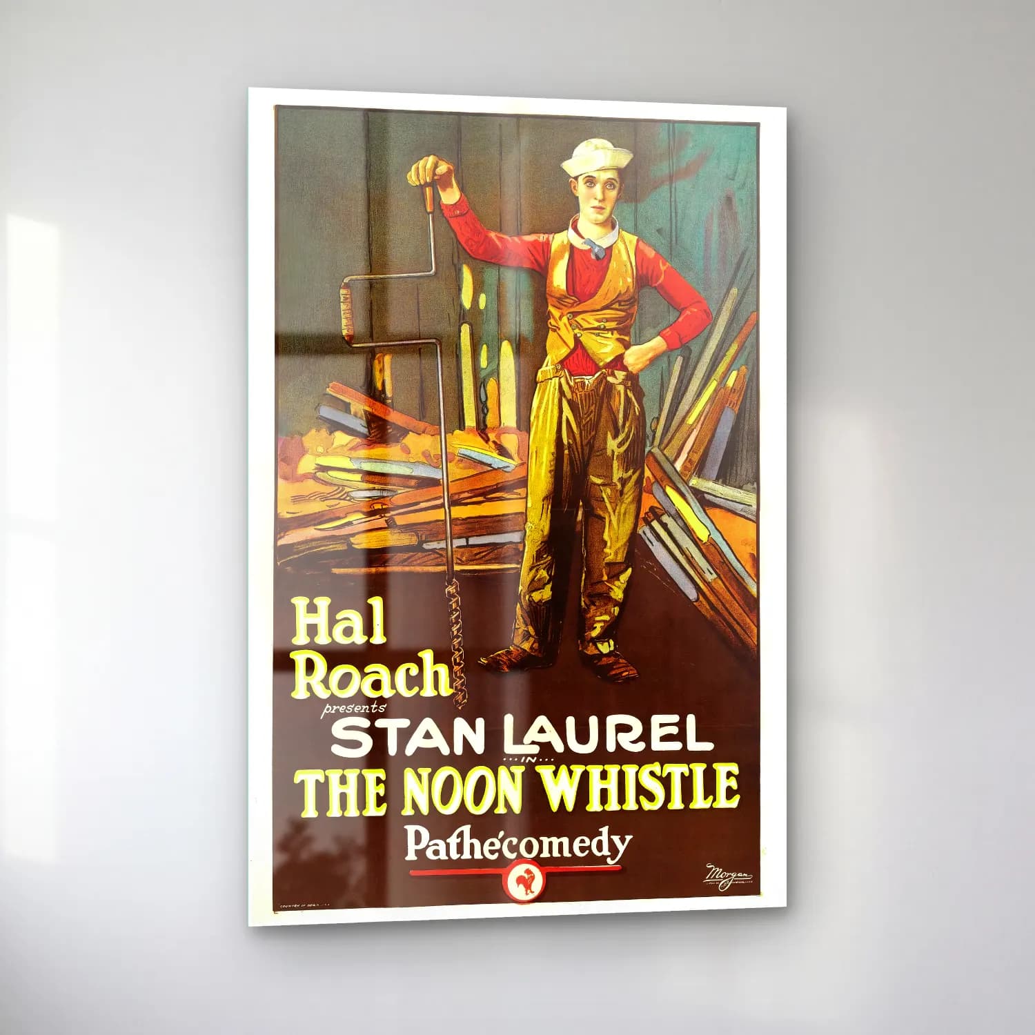 Vintage Poster Vintage İç Mekân – Sarı Tonlar cam tablo — sol açıdan görünüm