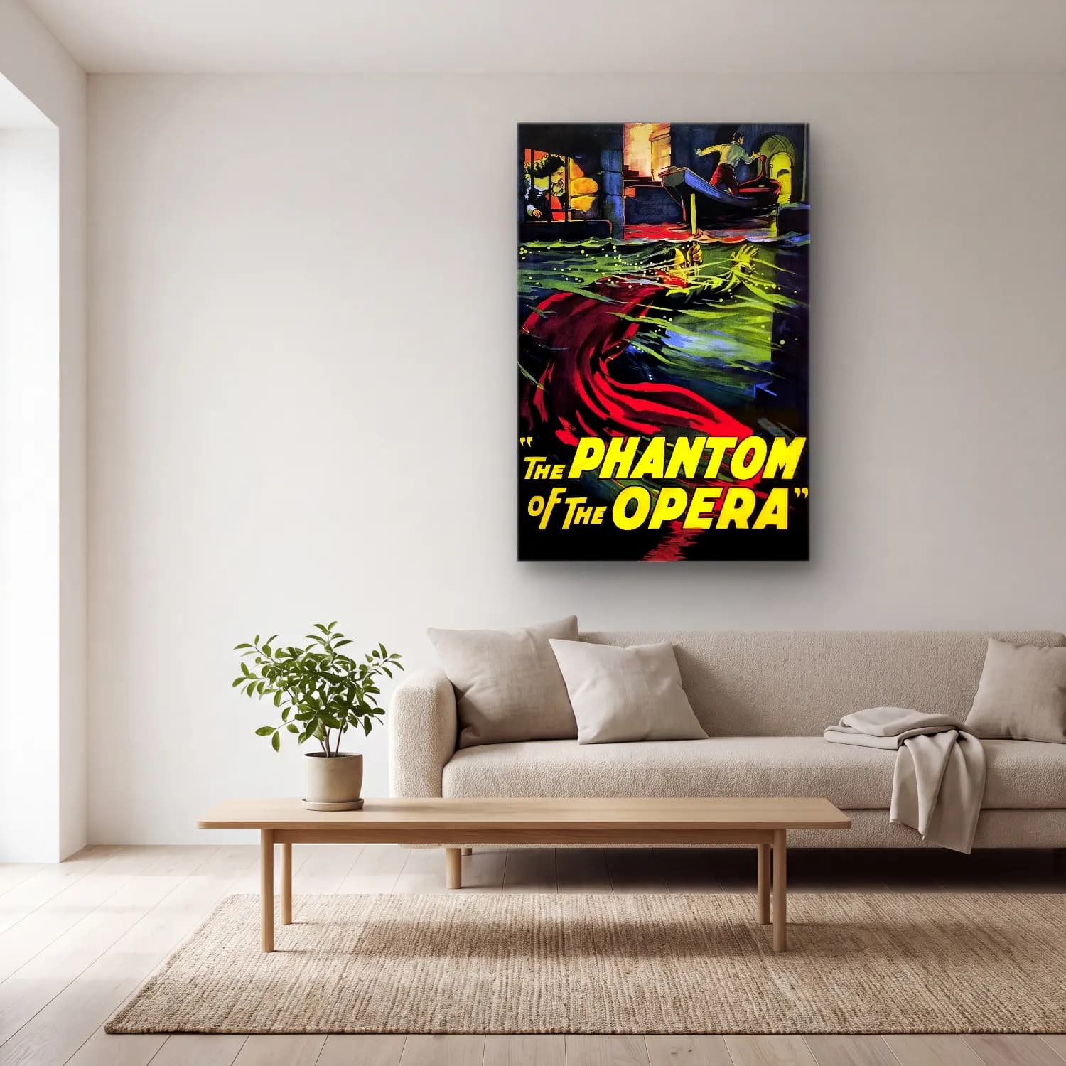 Vintage Poster Piyano No. 10 cam tablo — açık renk salonda