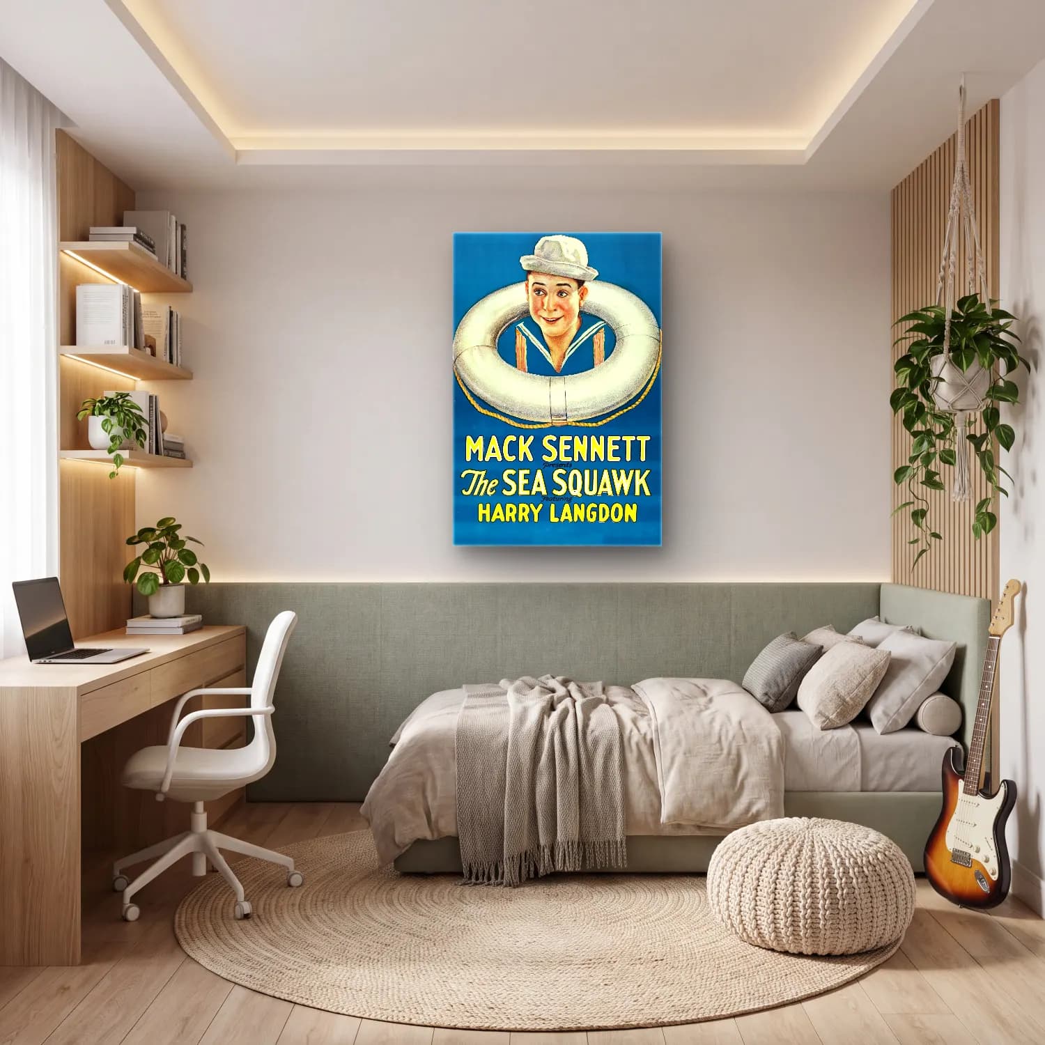 Vintage Poster Yelken Yarışı – Sarı Tonlar cam tablo — genç odasında