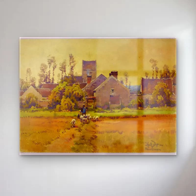 Yağlı Boya Kır Evi No. 71 cam tablo — Yağlı Boya Kır Evi No. 71 — yağlı boya kır evi