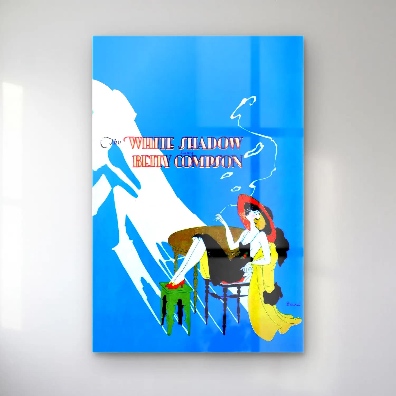 Vintage Poster Kadın Silueti cam tablo — Vintage Poster Kadın Silueti — vintage poster kadın silueti