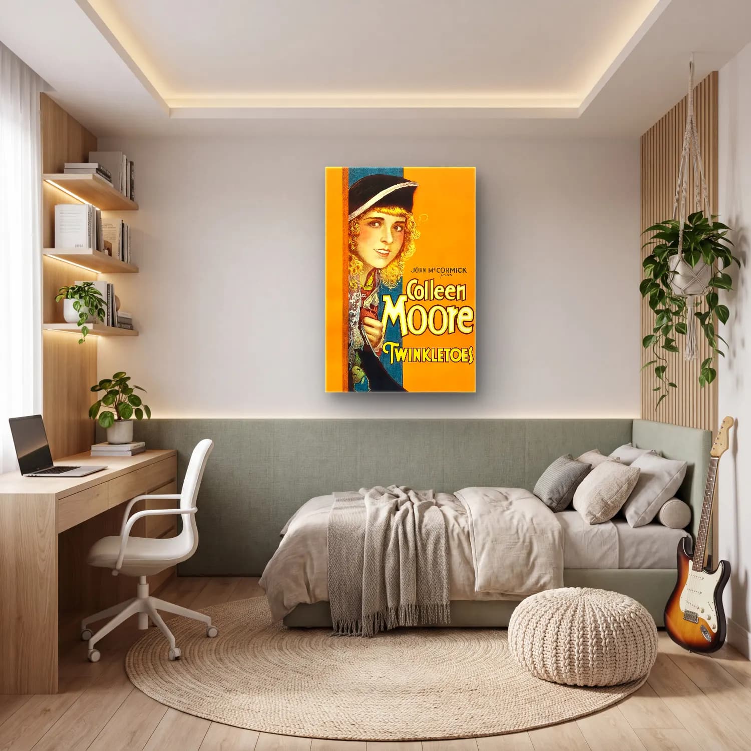 Vintage Poster Şapkalı Kadın No. 18 cam tablo — genç odasında