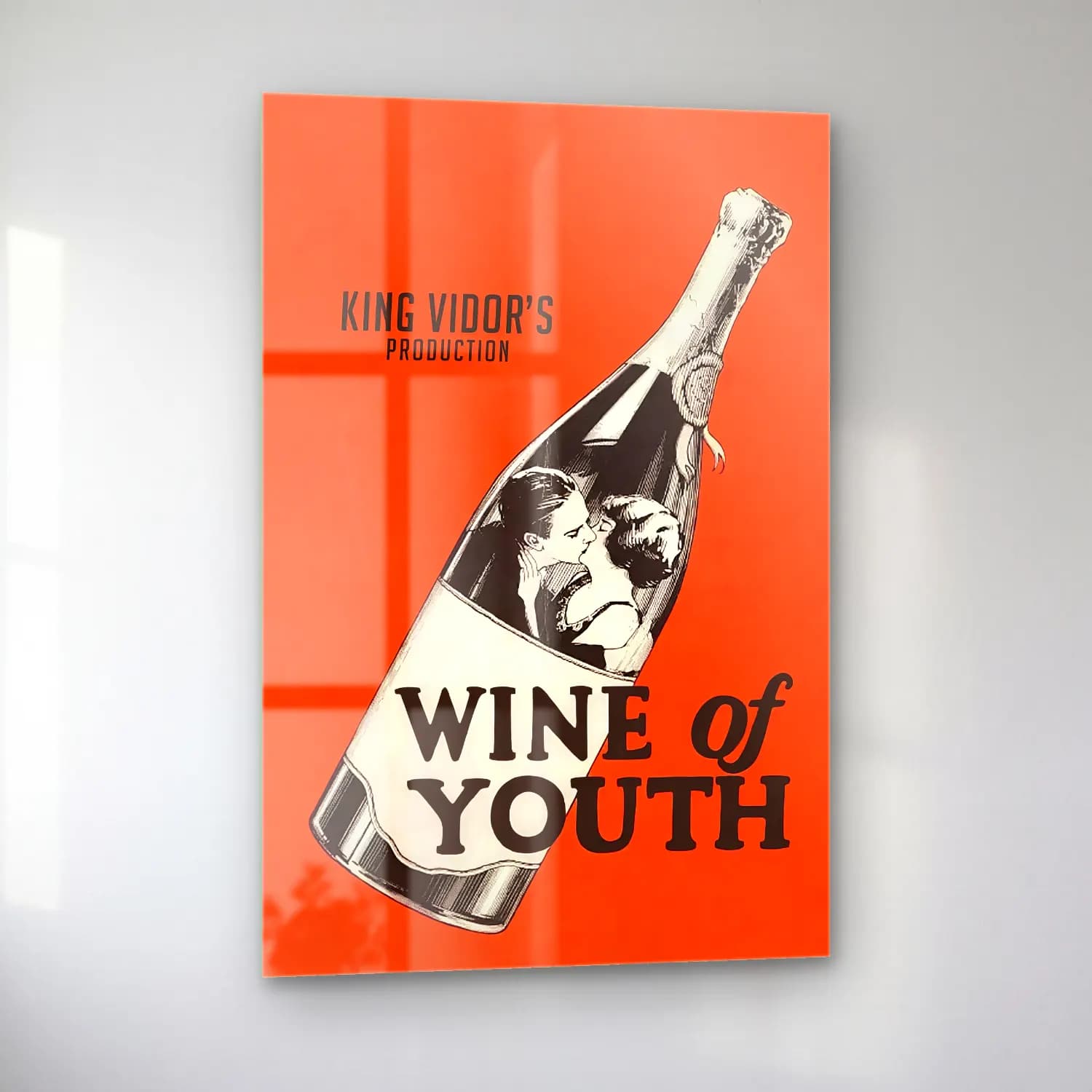 Vintage Poster Kadeh Şarap No. 13 cam tablo — sol açıdan görünüm