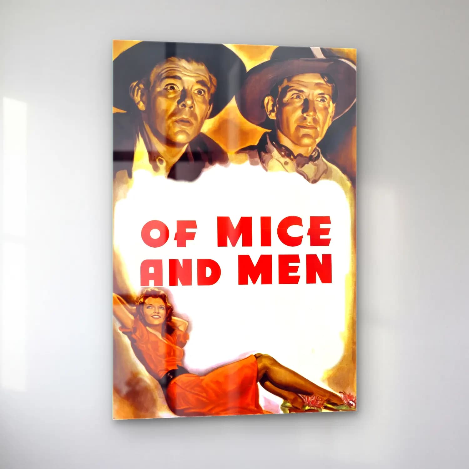 Vintage Poster Yazılı Tasarım No. 70 cam tablo — sol açıdan görünüm