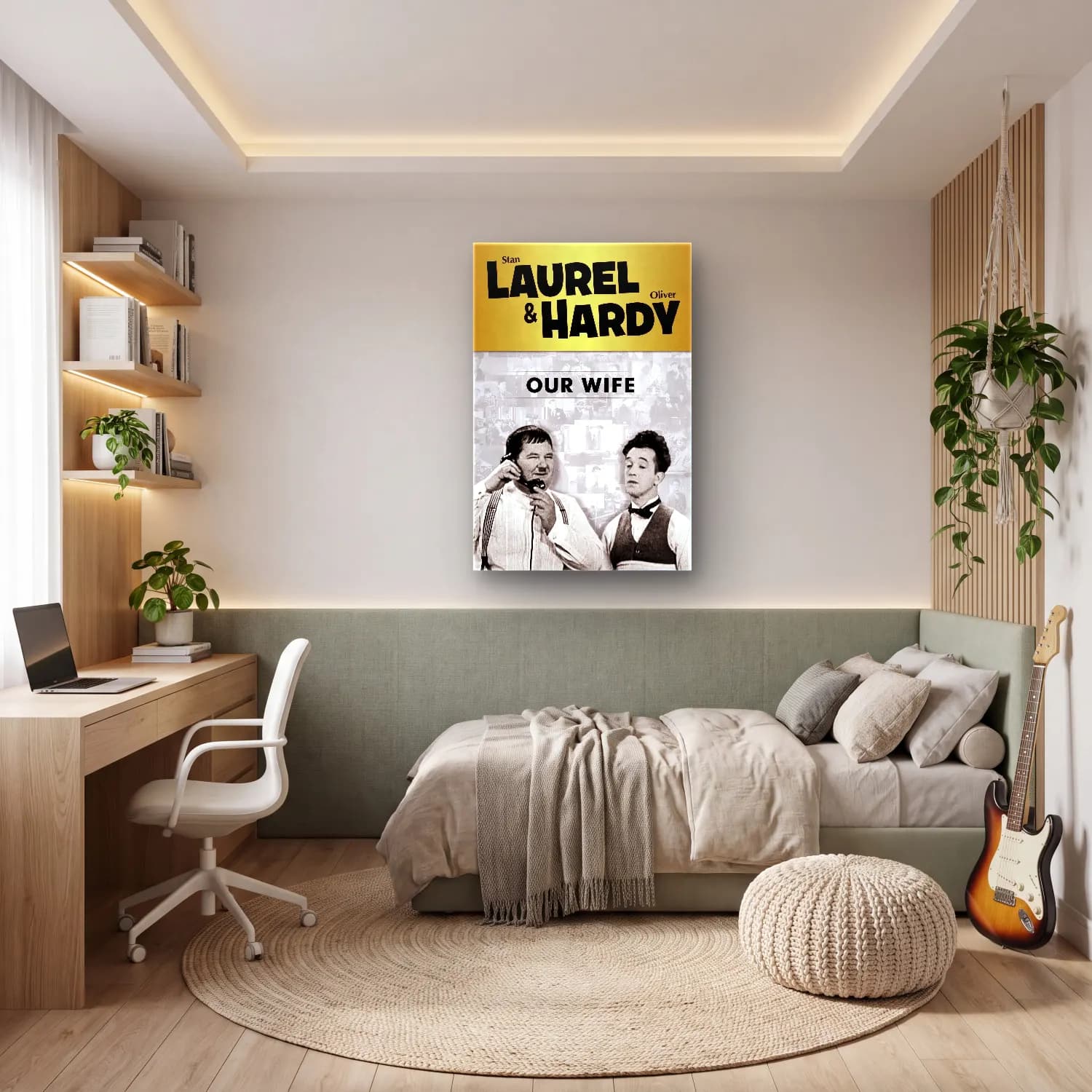 Vintage Poster Yazılı Tasarım No. 71 cam tablo — genç odasında