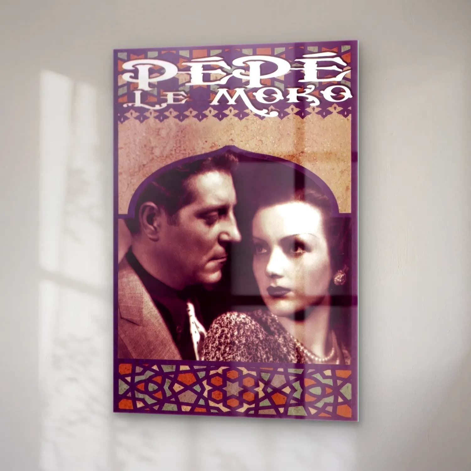 Vintage Poster Aşıklar No. 36 cam tablo — sağ açıdan görünüm