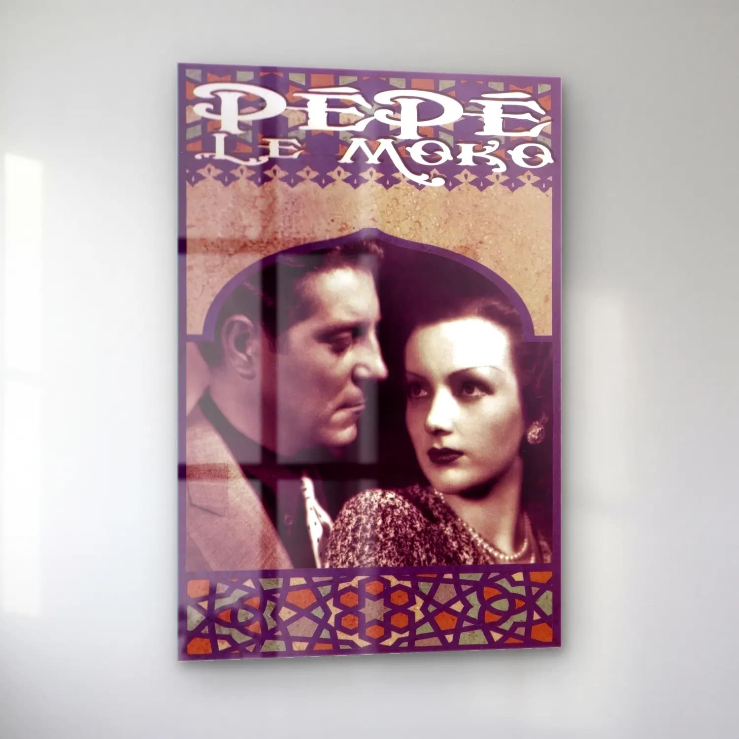 Vintage Poster Aşıklar No. 36 cam tablo — sol açıdan görünüm