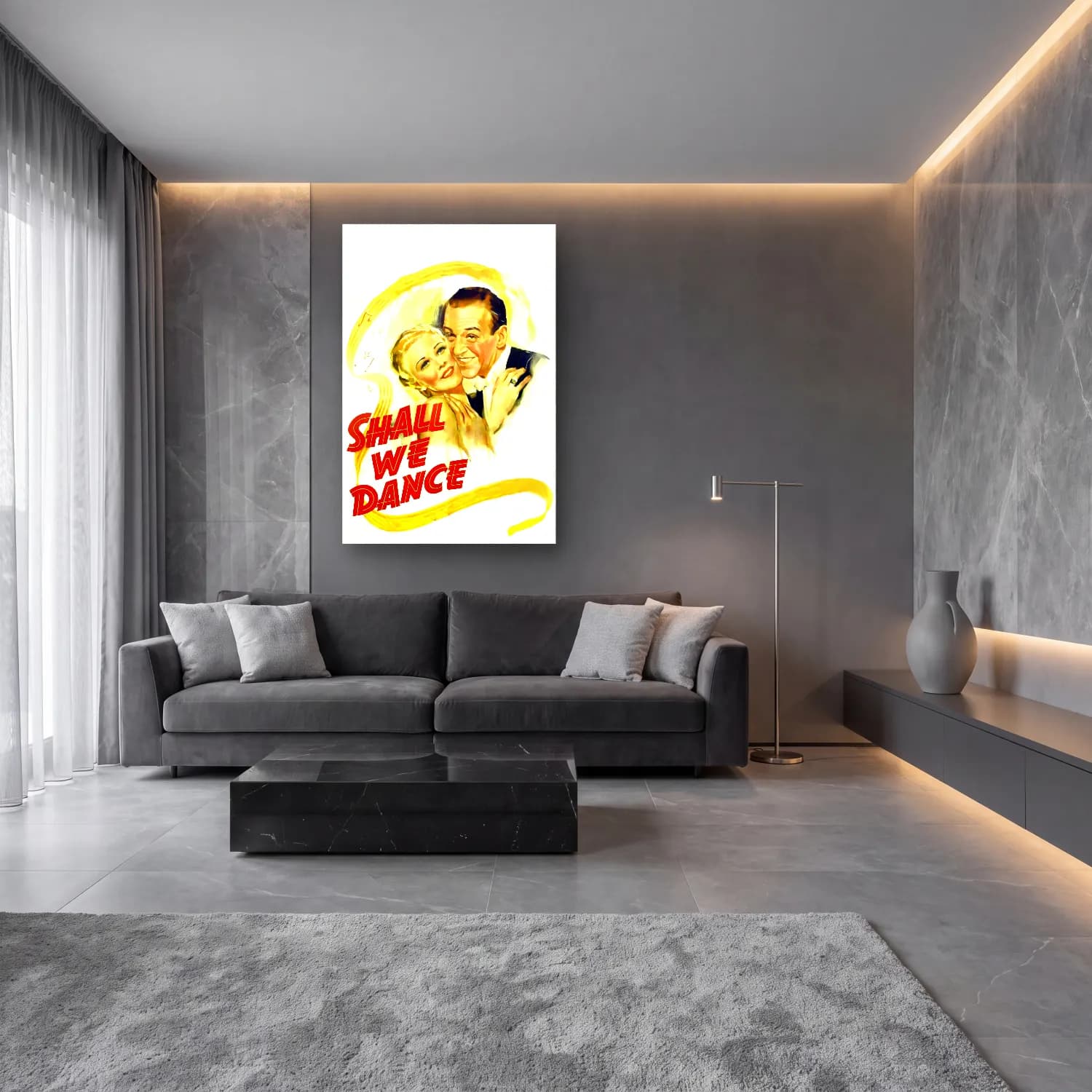 Vintage Poster Dansçılar No. 17 cam tablo — lüks salon duvarında