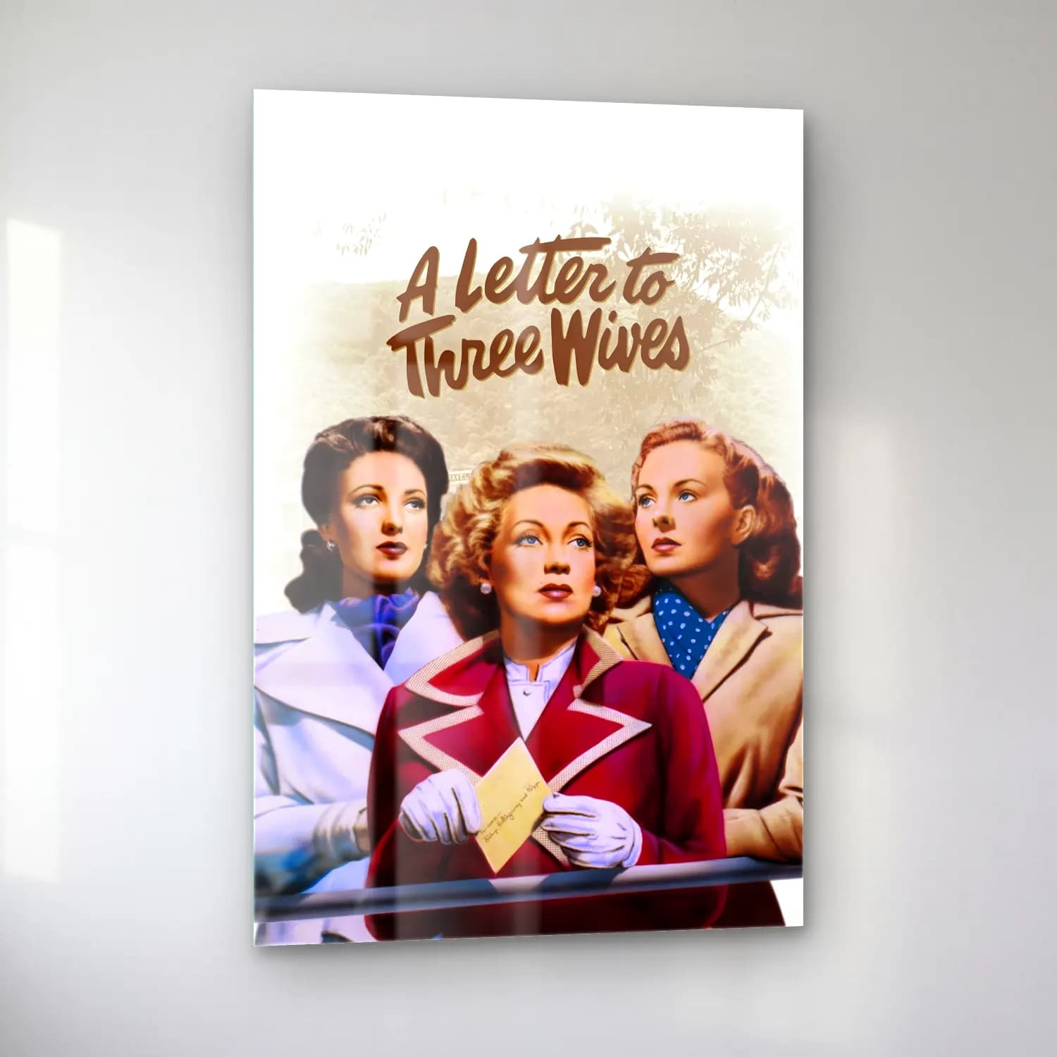Vintage Poster Harf Posteri – Turkuaz Tonlar cam tablo — sol açıdan görünüm