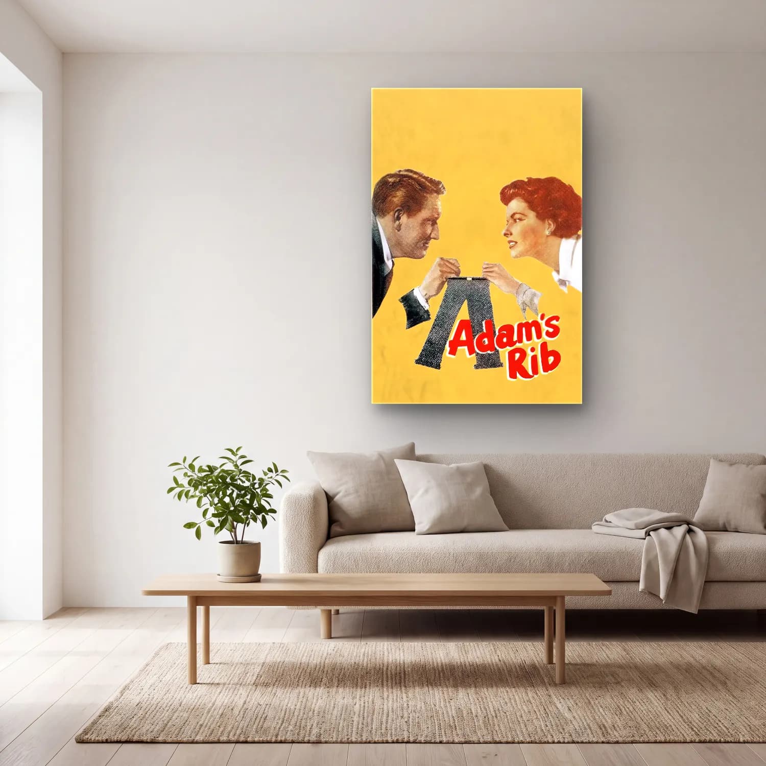 Vintage Poster Plak No. 4 cam tablo — açık renk salonda