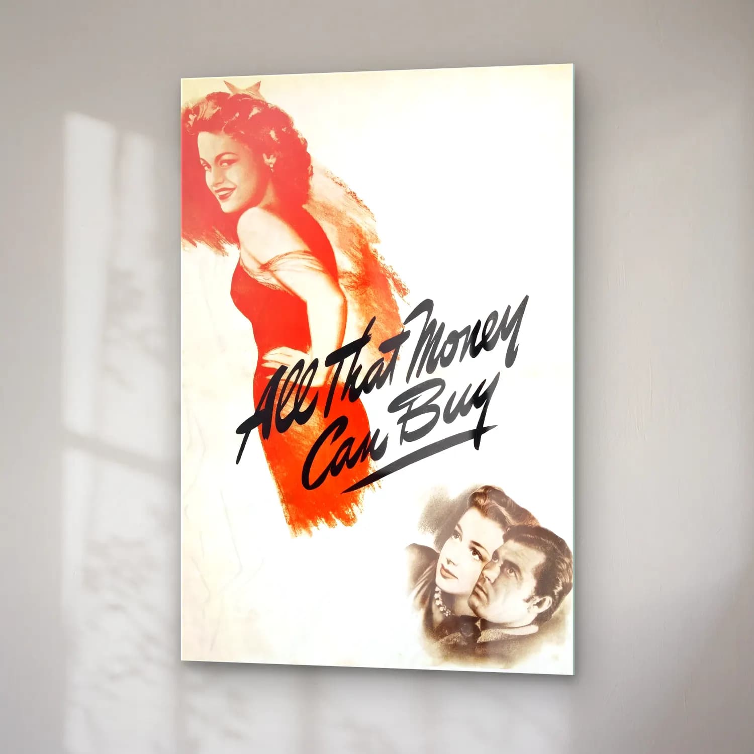 Vintage Poster Yazılı Tasarım No. 72 cam tablo — sağ açıdan görünüm