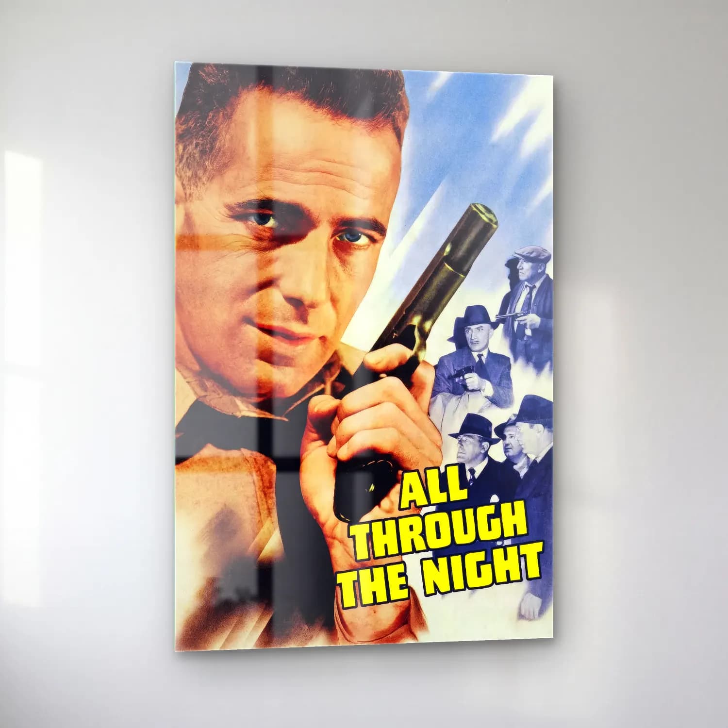 Vintage Poster Erkek Portresi No. 23 cam tablo — sol açıdan görünüm