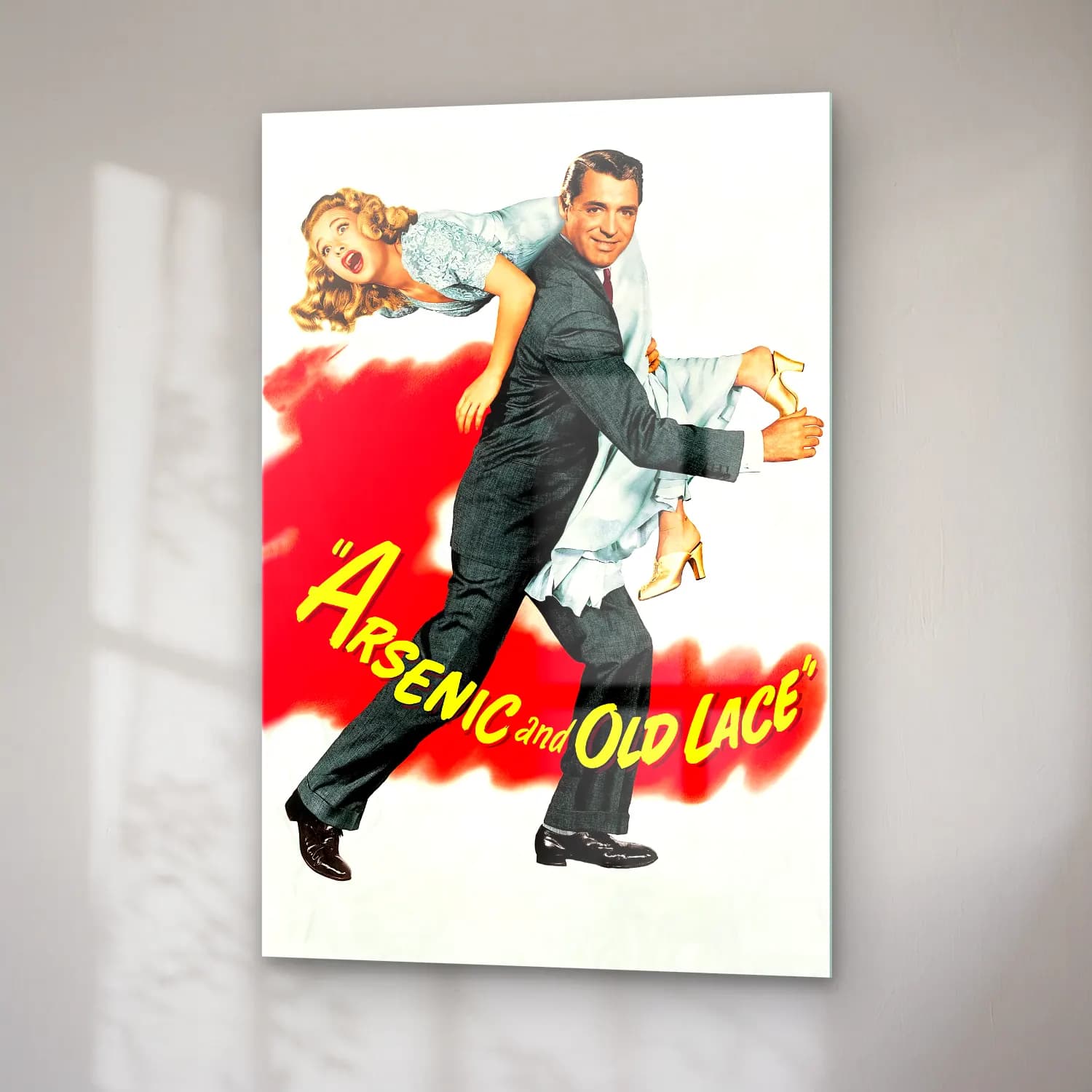 Vintage Poster Yazılı Tasarım No. 73 cam tablo — sağ açıdan görünüm