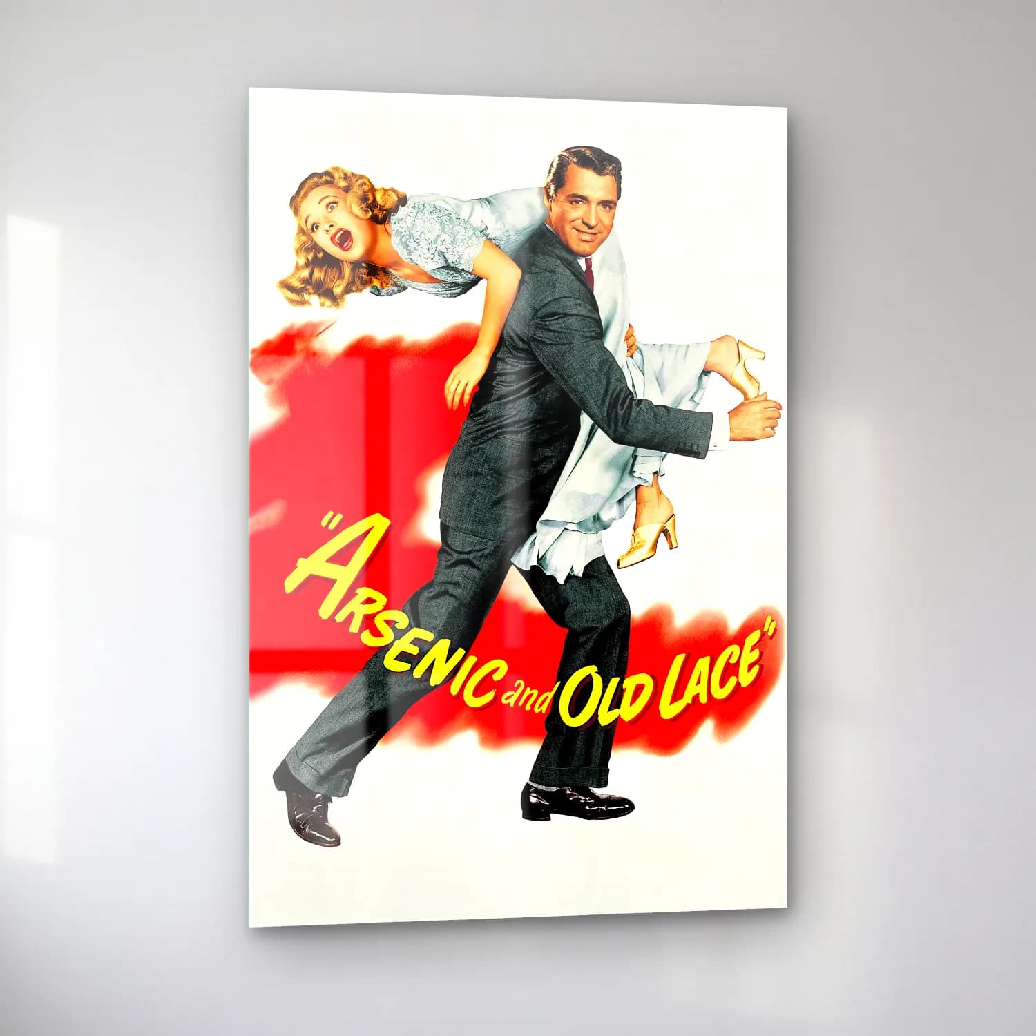 Vintage Poster Yazılı Tasarım No. 73 cam tablo — sol açıdan görünüm