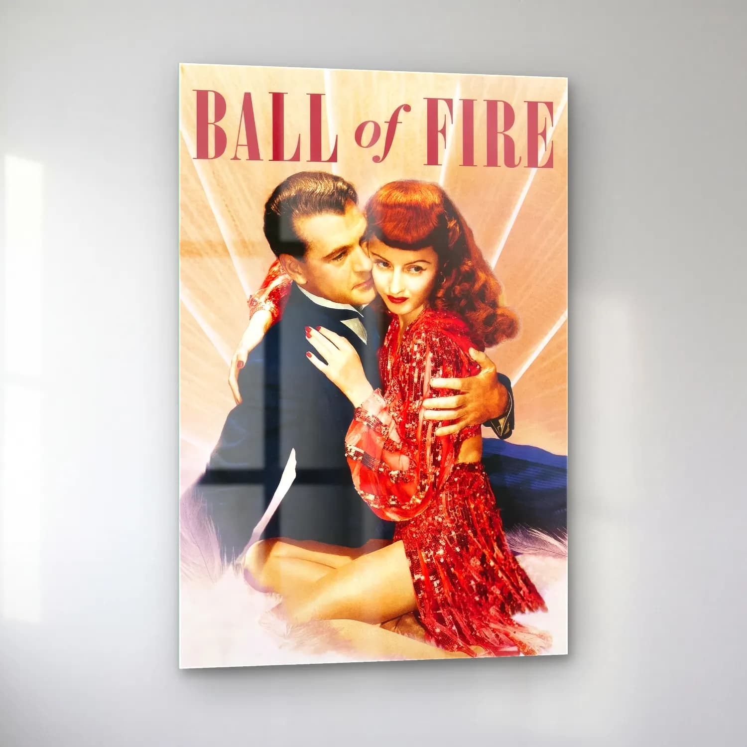 Vintage Poster Aşıklar No. 38 cam tablo — sol açıdan görünüm