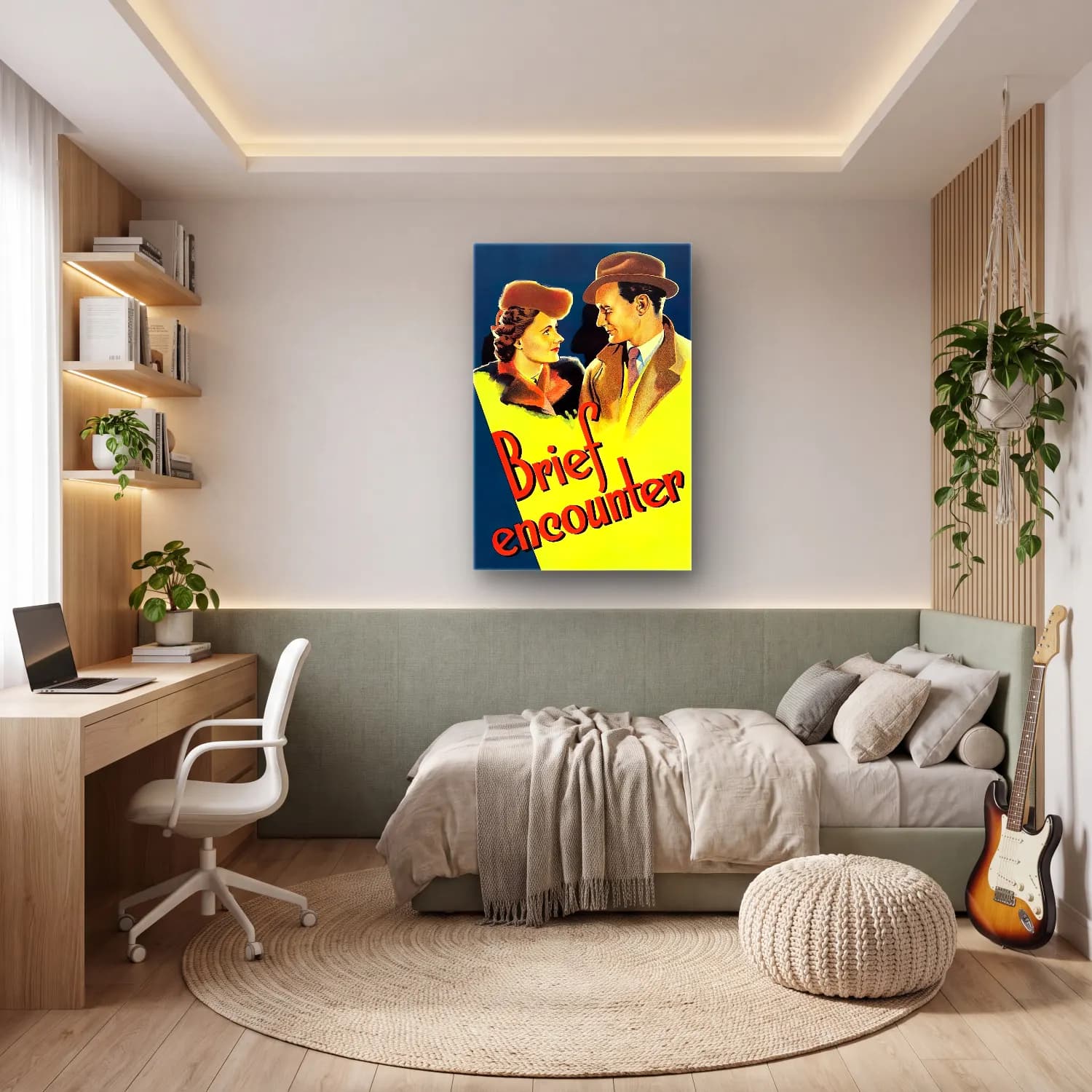 Vintage Poster Şapkalı Kadın No. 19 cam tablo — genç odasında