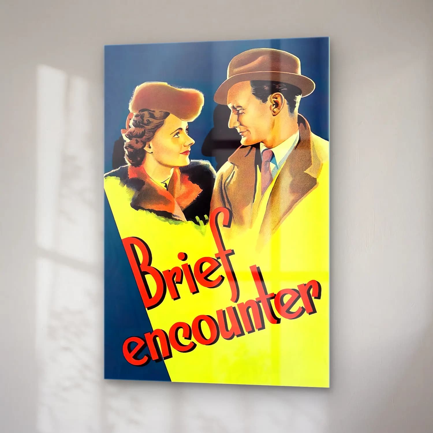 Vintage Poster Şapkalı Kadın No. 19 cam tablo — sağ açıdan görünüm