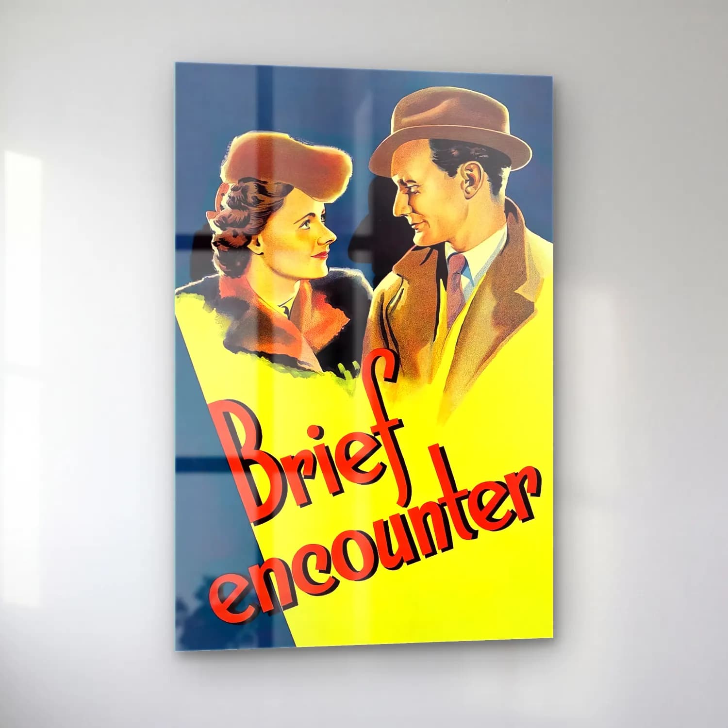 Vintage Poster Şapkalı Kadın No. 19 cam tablo — sol açıdan görünüm