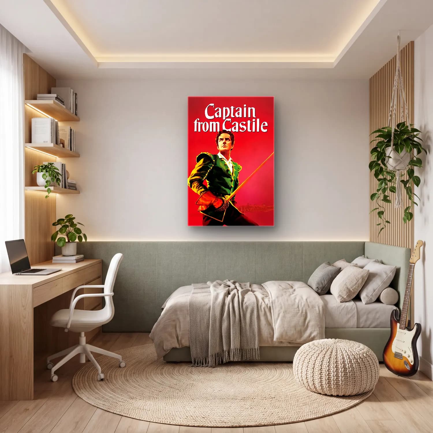 Vintage Poster Şövalye No. 8 cam tablo — genç odasında