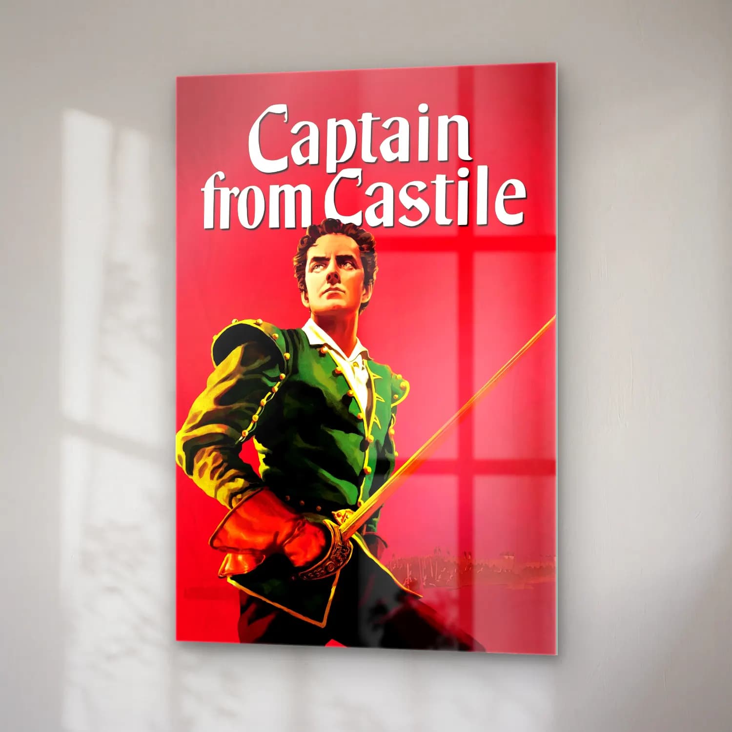 Vintage Poster Şövalye No. 8 cam tablo — sağ açıdan görünüm