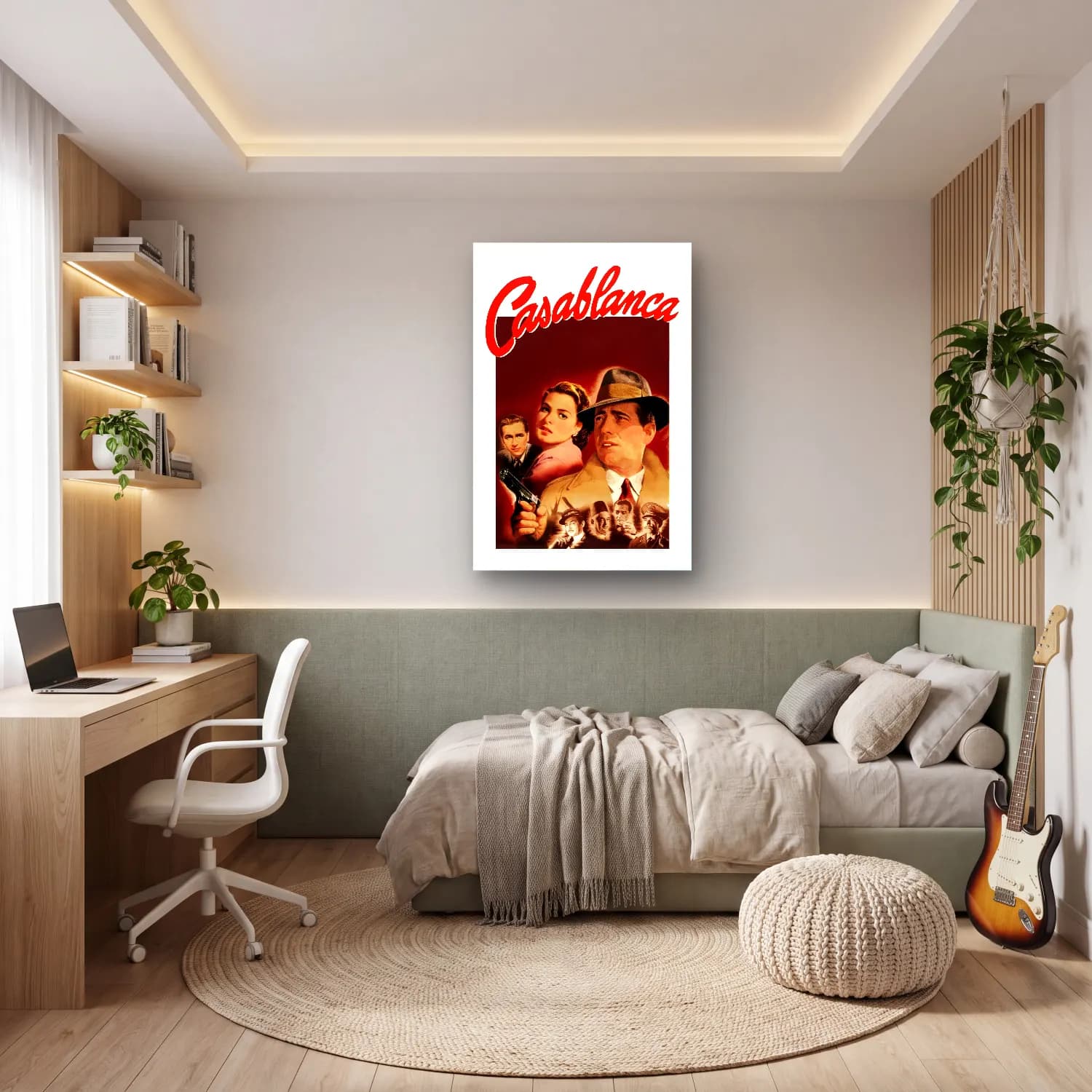 Vintage Poster Kalabalık Cadde No. 7 cam tablo — genç odasında