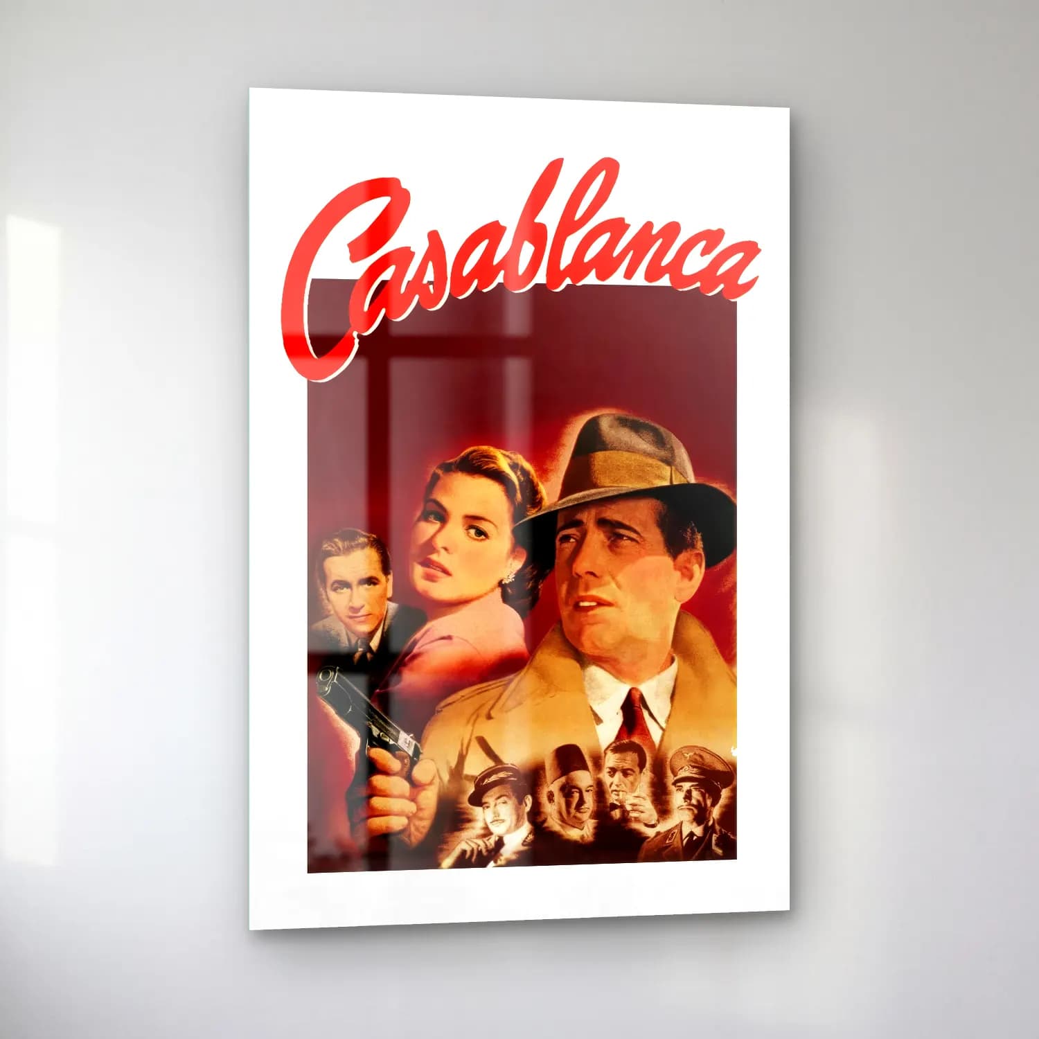 Vintage Poster Kalabalık Cadde No. 7 cam tablo — sol açıdan görünüm