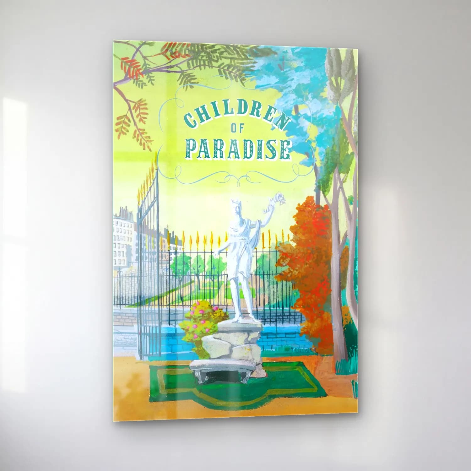 Vintage Poster Şato No. 4 cam tablo — sol açıdan görünüm