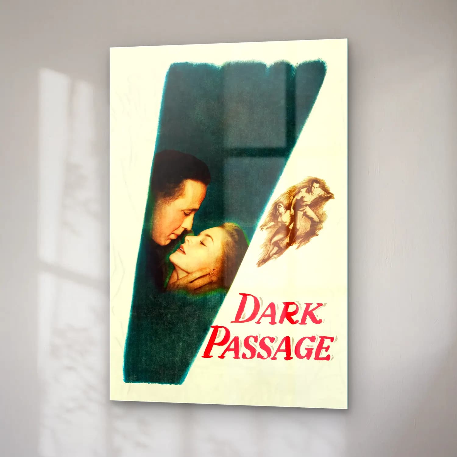 Vintage Poster Aşıklar No. 40 cam tablo — sağ açıdan görünüm