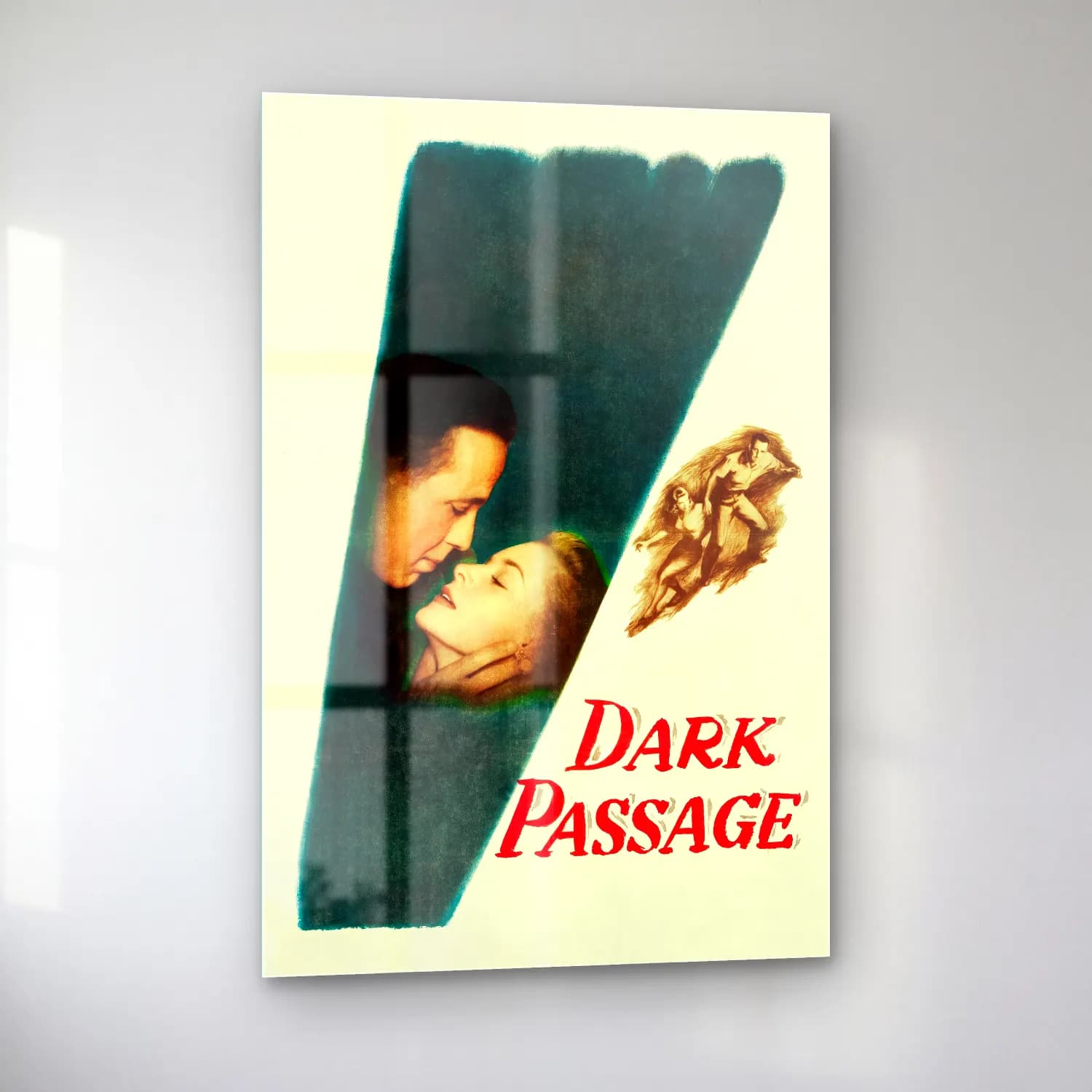 Vintage Poster Aşıklar No. 40 cam tablo — sol açıdan görünüm