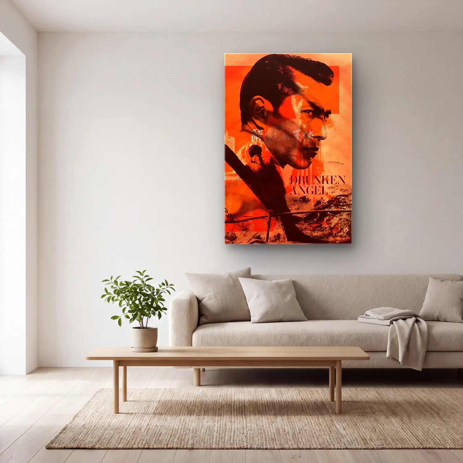 Vintage Poster Melek No. 14 cam tablo — açık renk salonda