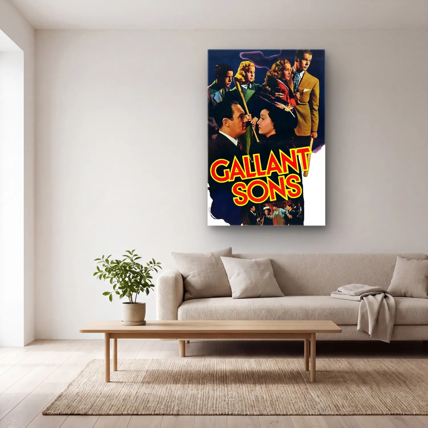 Vintage Poster Dini Sahne No. 4 cam tablo — açık renk salonda
