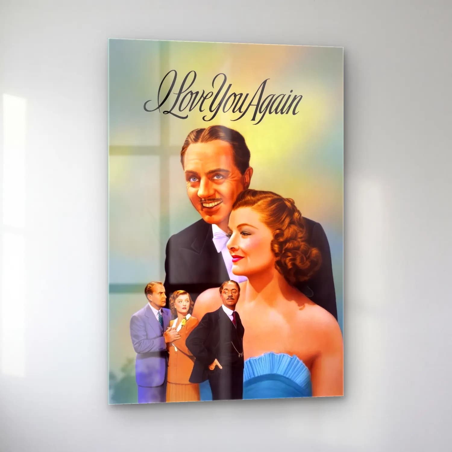 Vintage Poster Aşıklar No. 41 cam tablo — sol açıdan görünüm