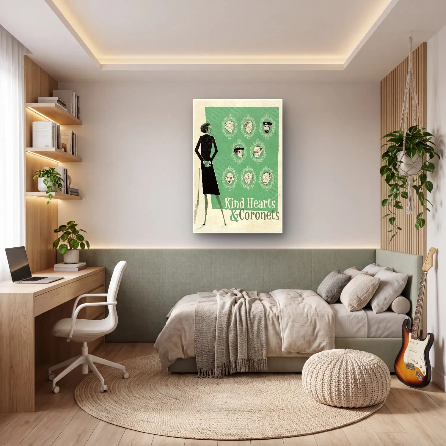 Vintage Poster Şapkalı Kadın No. 20 cam tablo — genç odasında