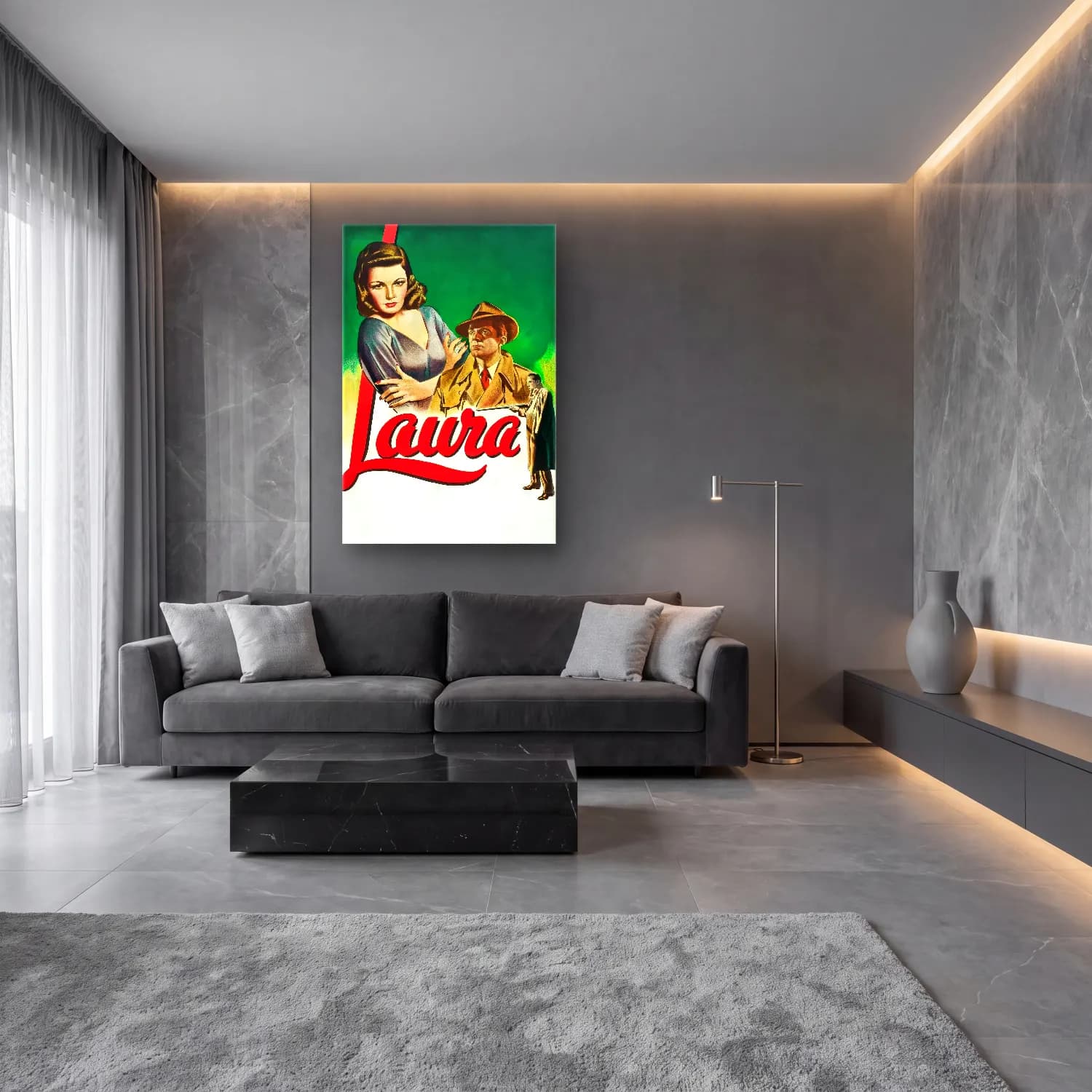 Vintage Poster Şapkalı Kadın No. 21 cam tablo — lüks salon duvarında
