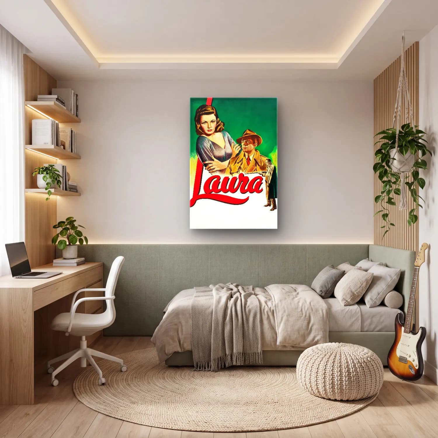 Vintage Poster Şapkalı Kadın No. 21 cam tablo — genç odasında