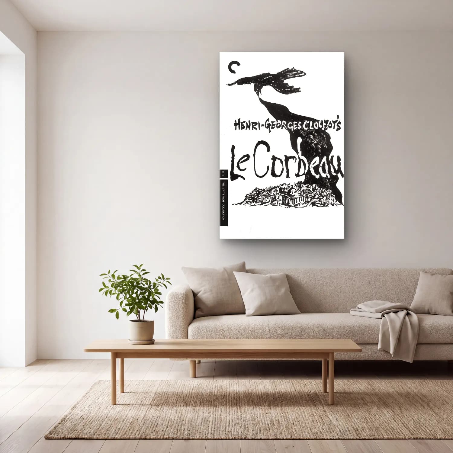 Vintage Poster Kokteyl No. 37 cam tablo — açık renk salonda