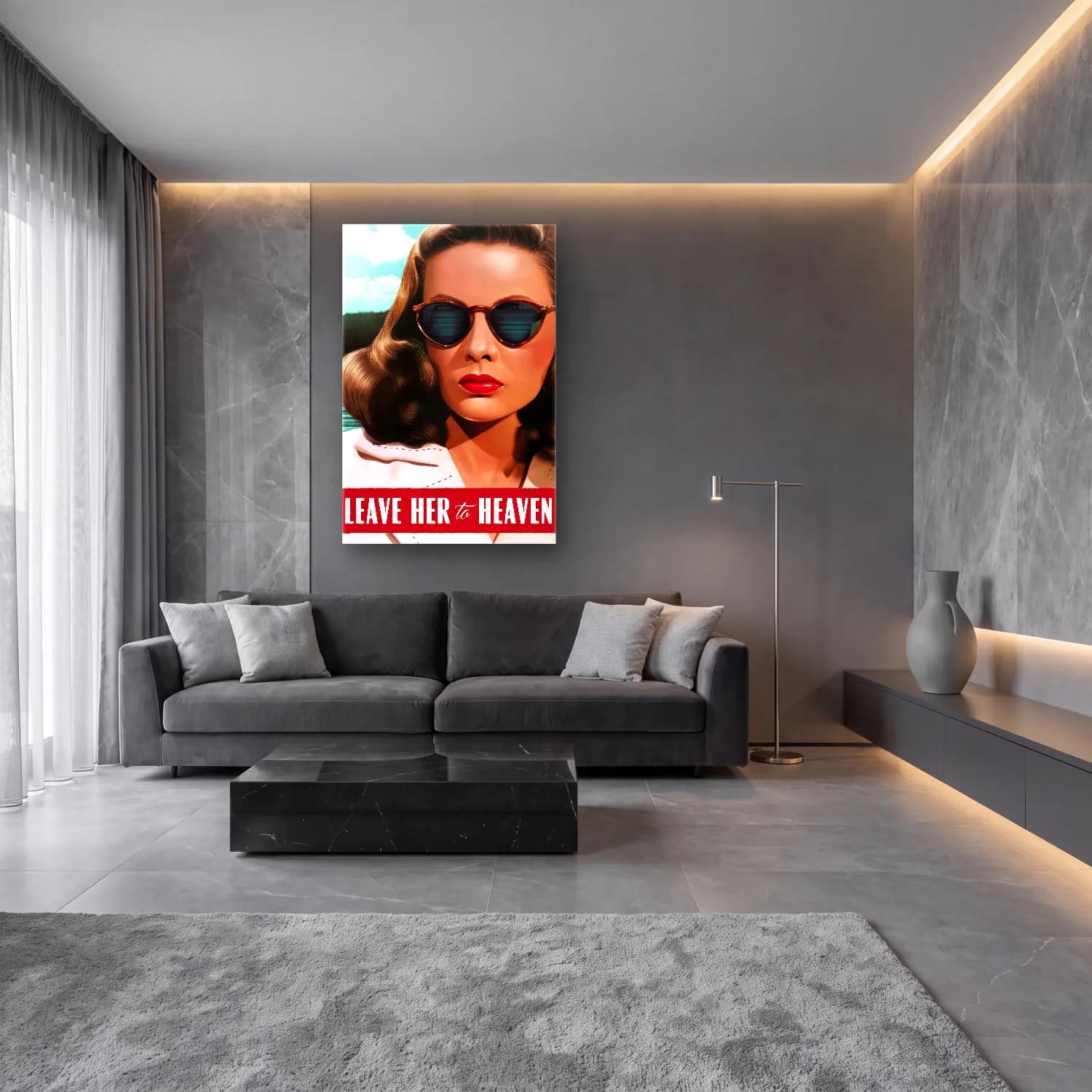 Pop Art Moda İllüstrasyonu No. 38 cam tablo — lüks salon duvarında