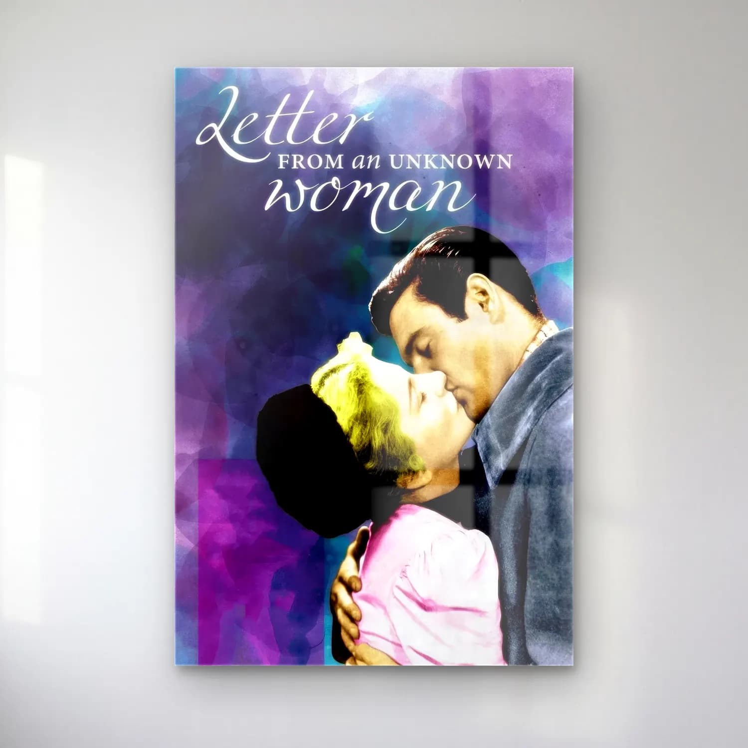 Vintage Poster Şapkalı Kadın – Mor Tonlar cam tablo — Vintage Poster Şapkalı Kadın – Mor Tonlar — vintage poster şapkalı kadın
