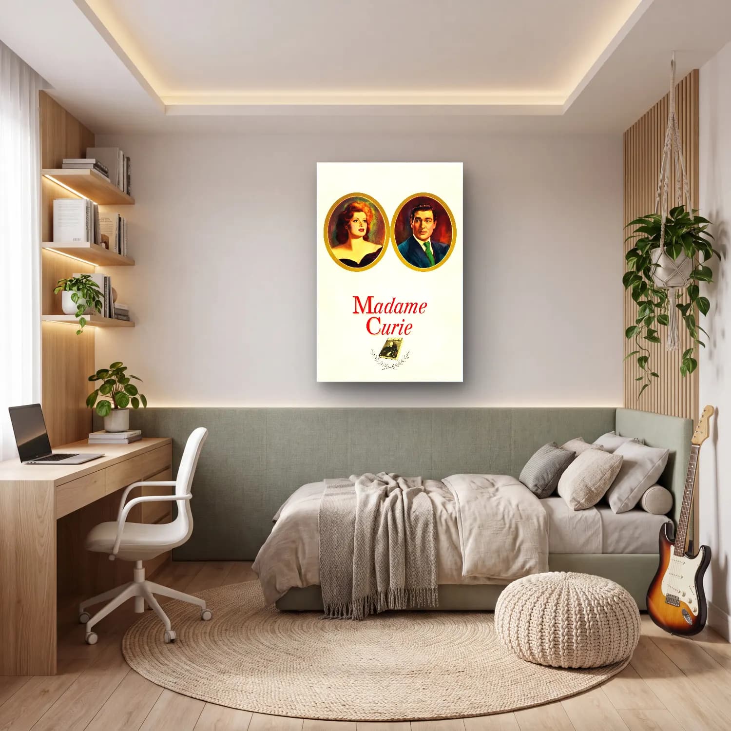 Vintage Poster Kitap Okuyan Kadın No. 19 cam tablo — genç odasında