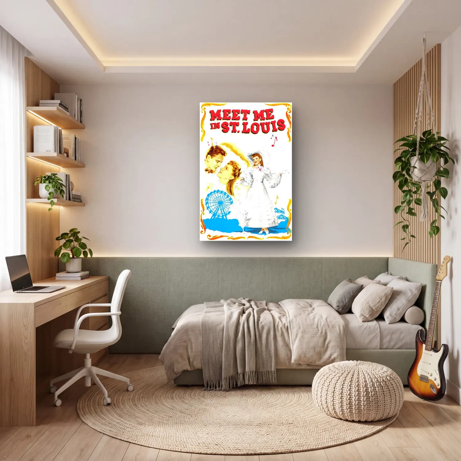 Vintage Poster Elbiseli Kadın No. 46 cam tablo — genç odasında