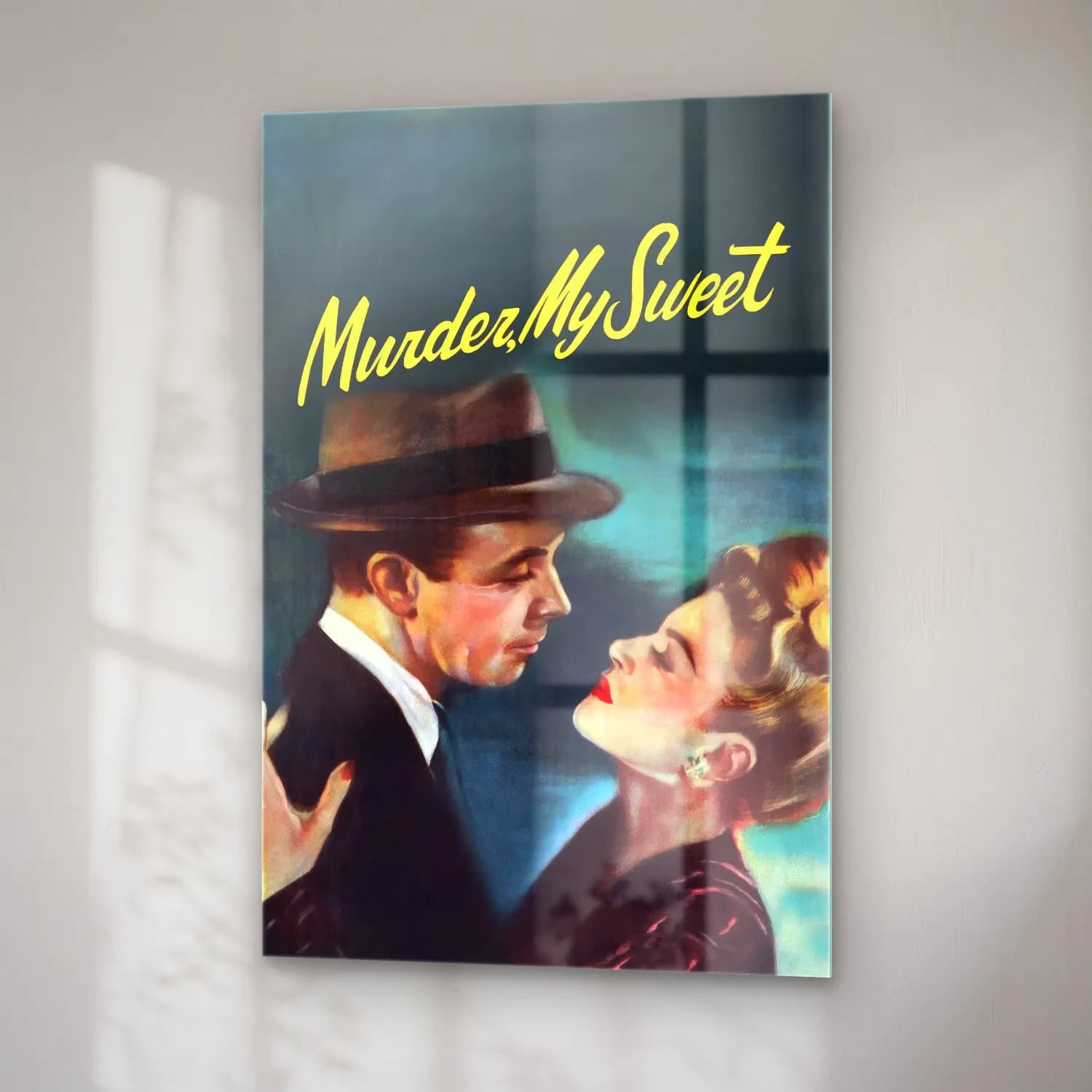 Vintage Poster Aşıklar No. 43 cam tablo — sağ açıdan görünüm